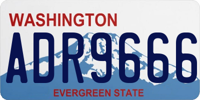 WA license plate ADR9666