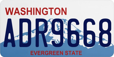 WA license plate ADR9668