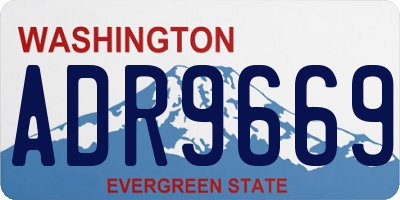 WA license plate ADR9669