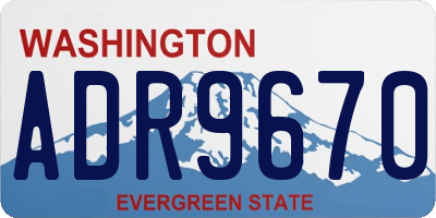 WA license plate ADR9670