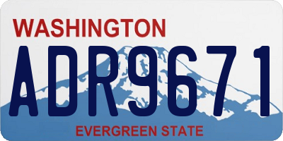 WA license plate ADR9671