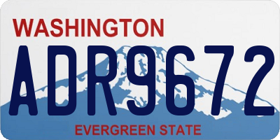 WA license plate ADR9672