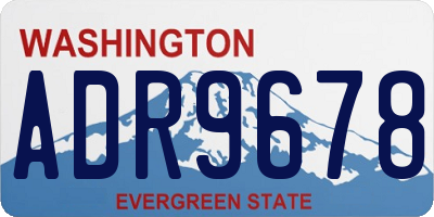 WA license plate ADR9678