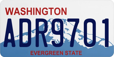 WA license plate ADR9701