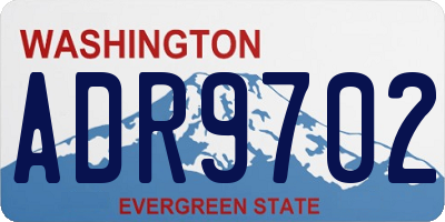 WA license plate ADR9702