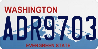 WA license plate ADR9703