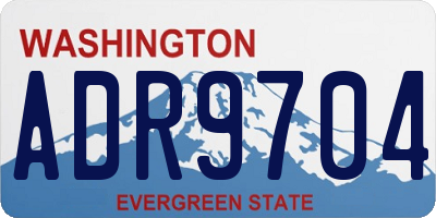WA license plate ADR9704