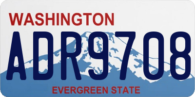 WA license plate ADR9708