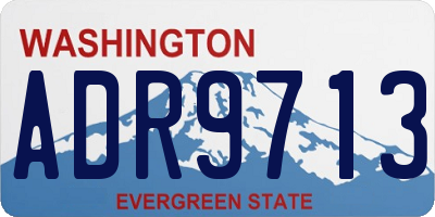 WA license plate ADR9713