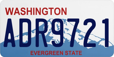 WA license plate ADR9721