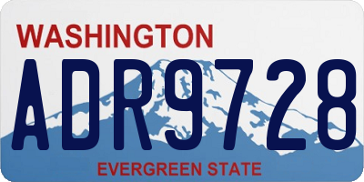 WA license plate ADR9728