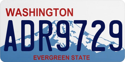 WA license plate ADR9729
