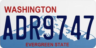 WA license plate ADR9747