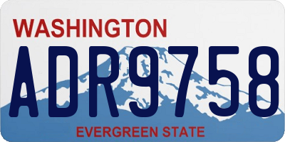 WA license plate ADR9758