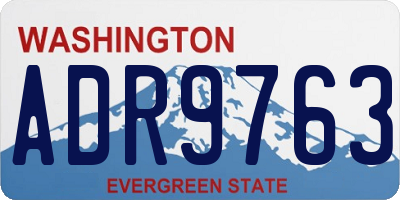 WA license plate ADR9763