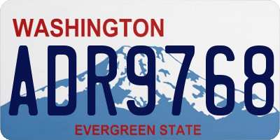 WA license plate ADR9768