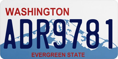 WA license plate ADR9781