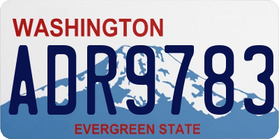 WA license plate ADR9783