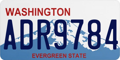 WA license plate ADR9784