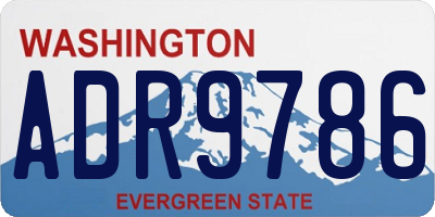 WA license plate ADR9786