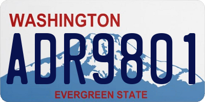 WA license plate ADR9801