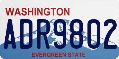 WA license plate ADR9802