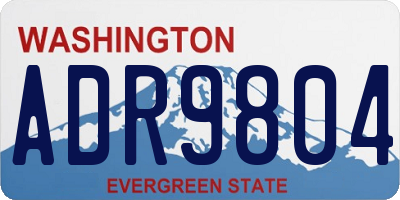 WA license plate ADR9804