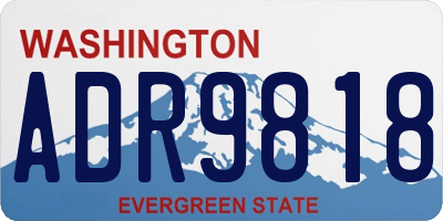 WA license plate ADR9818