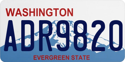 WA license plate ADR9820