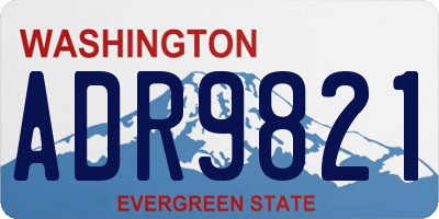 WA license plate ADR9821