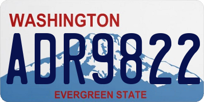 WA license plate ADR9822