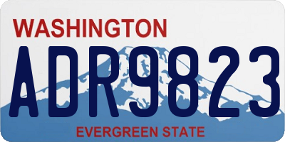 WA license plate ADR9823