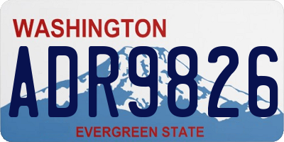WA license plate ADR9826