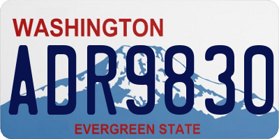 WA license plate ADR9830