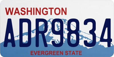 WA license plate ADR9834