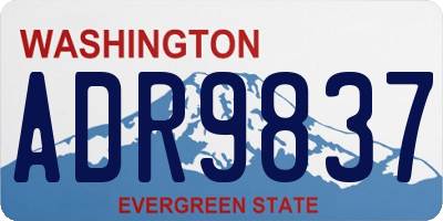 WA license plate ADR9837