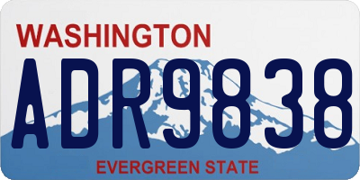 WA license plate ADR9838