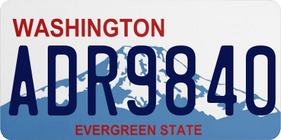 WA license plate ADR9840