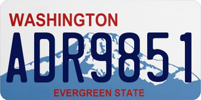 WA license plate ADR9851