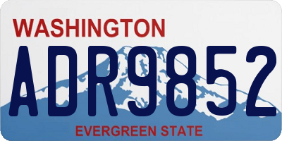 WA license plate ADR9852