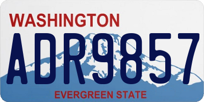 WA license plate ADR9857