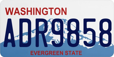 WA license plate ADR9858