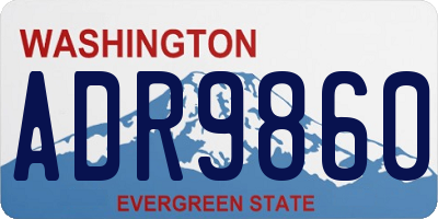 WA license plate ADR9860