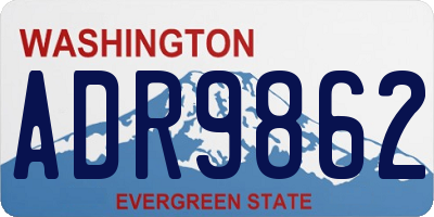 WA license plate ADR9862