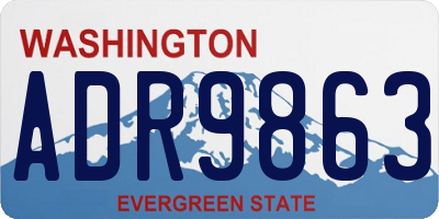 WA license plate ADR9863