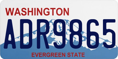 WA license plate ADR9865