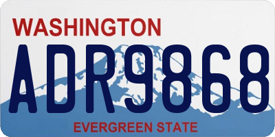 WA license plate ADR9868