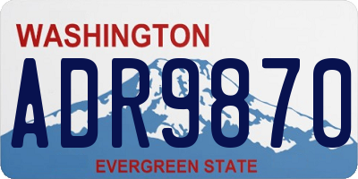 WA license plate ADR9870
