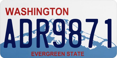 WA license plate ADR9871