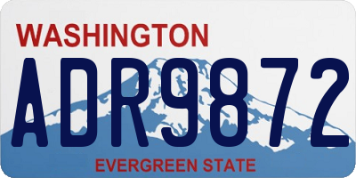 WA license plate ADR9872